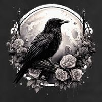Raven Full Moon Gothic Witchy Crow Roses Mystical Microfiber Hand Towel