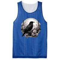 Raven Full Moon Gothic Witchy Crow Roses Mystical Mesh Reversible Basketball Jersey Tank