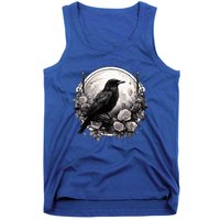 Raven Full Moon Gothic Witchy Crow Roses Mystical Tank Top