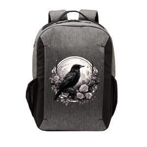 Raven Full Moon Gothic Witchy Crow Roses Mystical Vector Backpack