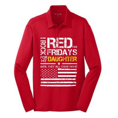 Red Friday Military Dad Gift Wear Red For My Daughter Silk Touch Performance Long Sleeve Polo