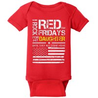 Red Friday Military Dad Gift Wear Red For My Daughter Baby Bodysuit