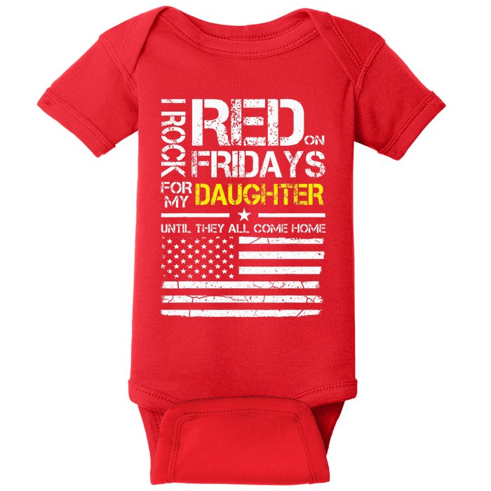 Red Friday Military Dad Gift Wear Red For My Daughter Baby Bodysuit