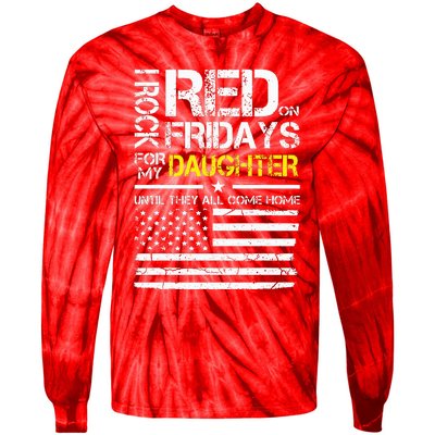 Red Friday Military Dad Gift Wear Red For My Daughter Tie-Dye Long Sleeve Shirt