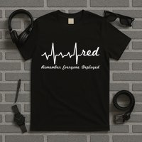 RED Friday Military Remember Everyone Deployed Heartbeat T-Shirt