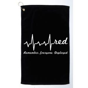 RED Friday Military Remember Everyone Deployed Heartbeat Platinum Collection Golf Towel