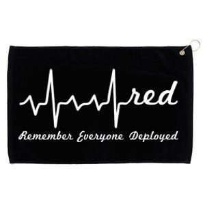 RED Friday Military Remember Everyone Deployed Heartbeat Grommeted Golf Towel