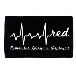 RED Friday Military Remember Everyone Deployed Heartbeat Microfiber Hand Towel