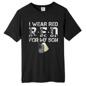 Red Friday Military Mom Gift I Wear Red On Friday For My Son Tall Fusion ChromaSoft Performance T-Shirt