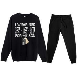 Red Friday Military Mom Gift I Wear Red On Friday For My Son Premium Crewneck Sweatsuit Set