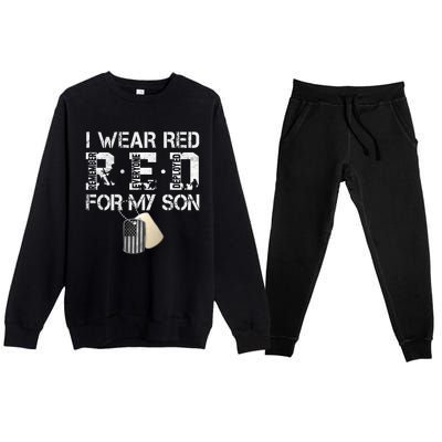 Red Friday Military Mom Gift I Wear Red On Friday For My Son Premium Crewneck Sweatsuit Set