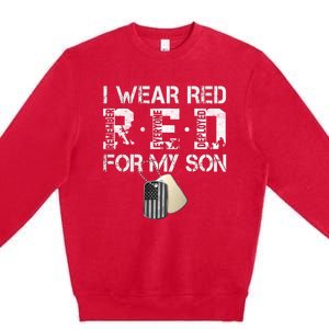 Red Friday Military Mom Gift I Wear Red On Friday For My Son Premium Crewneck Sweatshirt