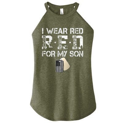 Red Friday Military Mom Gift I Wear Red On Friday For My Son Women’s Perfect Tri Rocker Tank