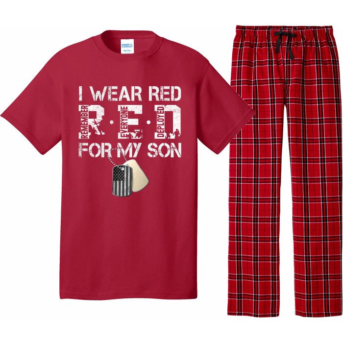 Red Friday Military Mom Gift I Wear Red On Friday For My Son Pajama Set