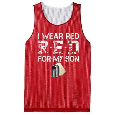 Red Friday Military Mom Gift I Wear Red On Friday For My Son Mesh Reversible Basketball Jersey Tank