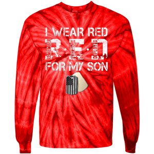 Red Friday Military Mom Gift I Wear Red On Friday For My Son Tie-Dye Long Sleeve Shirt