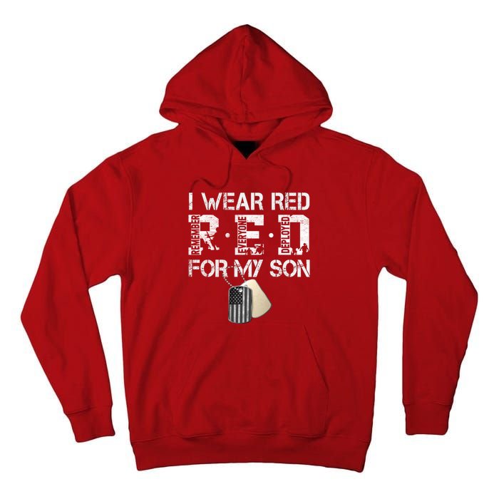 Red Friday Military Mom Gift I Wear Red On Friday For My Son Tall Hoodie