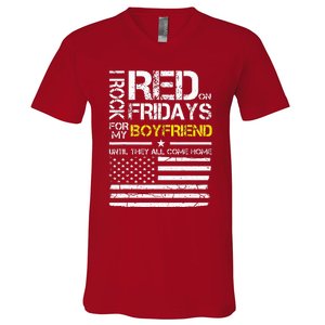 Red Friday Military Girlfriend Wear Red For Boyfriend V-Neck T-Shirt