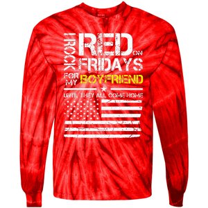 Red Friday Military Girlfriend Wear Red For Boyfriend Tie-Dye Long Sleeve Shirt