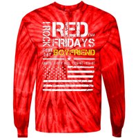 Red Friday Military Girlfriend Wear Red For Boyfriend Tie-Dye Long Sleeve Shirt