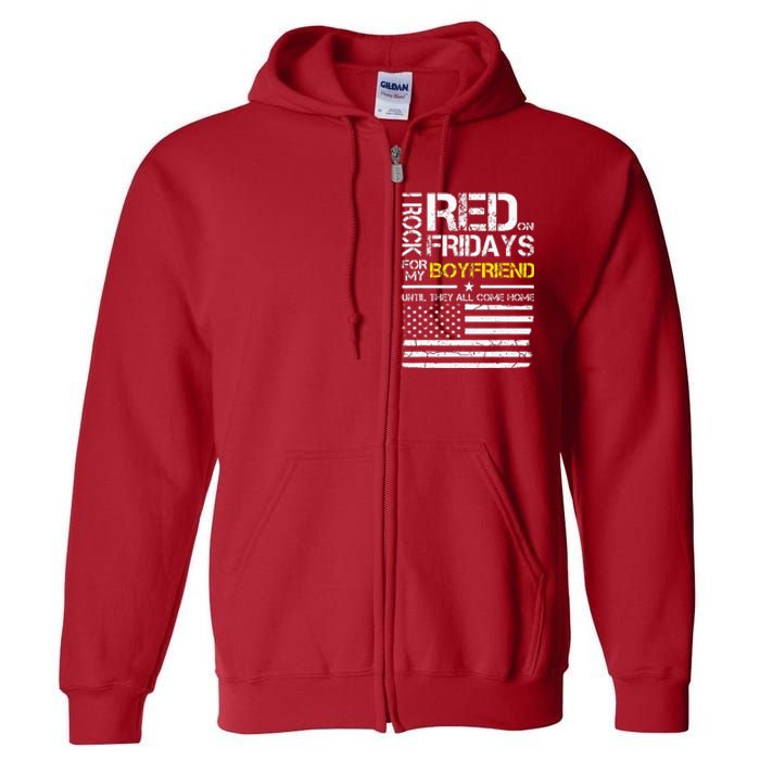 Red Friday Military Girlfriend Wear Red For Boyfriend Full Zip Hoodie