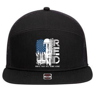 Red Friday Military We Wear Red Support Our Troops US Flag 7 Panel Mesh Trucker Snapback Hat