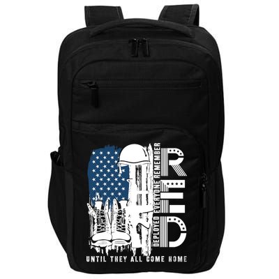 Red Friday Military We Wear Red Support Our Troops US Flag Impact Tech Backpack