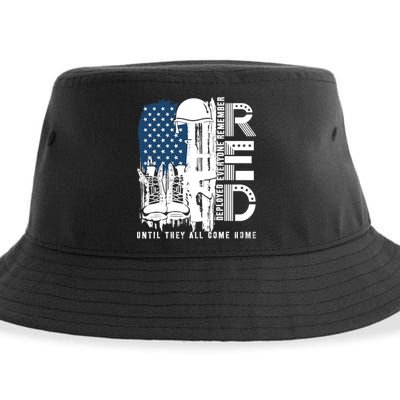 Red Friday Military We Wear Red Support Our Troops US Flag Sustainable Bucket Hat