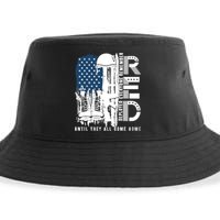 Red Friday Military We Wear Red Support Our Troops US Flag Sustainable Bucket Hat