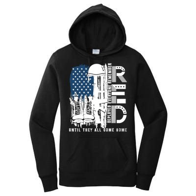 Red Friday Military We Wear Red Support Our Troops US Flag Women's Pullover Hoodie