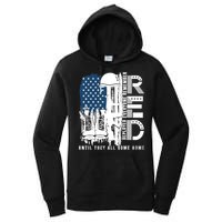 Red Friday Military We Wear Red Support Our Troops US Flag Women's Pullover Hoodie