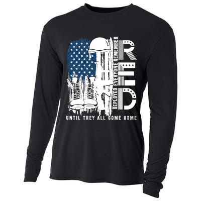 Red Friday Military We Wear Red Support Our Troops US Flag Cooling Performance Long Sleeve Crew
