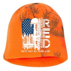 Red Friday Military We Wear Red Support Our Troops US Flag Kati - Camo Knit Beanie