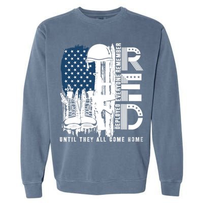 Red Friday Military We Wear Red Support Our Troops US Flag Garment-Dyed Sweatshirt