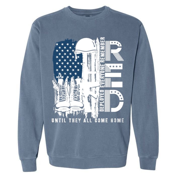 Red Friday Military We Wear Red Support Our Troops US Flag Garment-Dyed Sweatshirt
