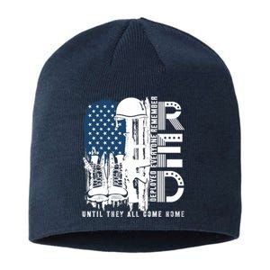 Red Friday Military We Wear Red Support Our Troops US Flag Sustainable Beanie