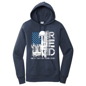 Red Friday Military We Wear Red Support Our Troops US Flag Women's Pullover Hoodie