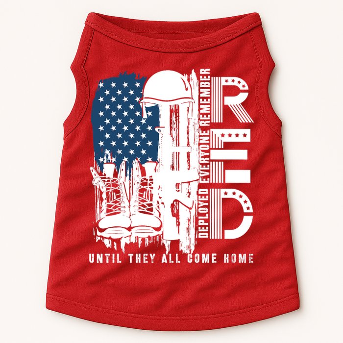 Red Friday Military We Wear Red Support Our Troops US Flag Doggie Tank
