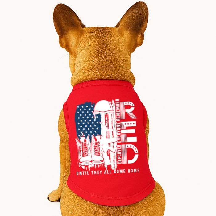 Red Friday Military We Wear Red Support Our Troops US Flag Doggie Tank