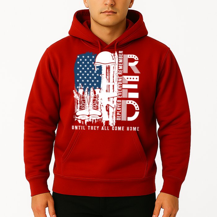 Red Friday Military We Wear Red Support Our Troops US Flag Hoodie