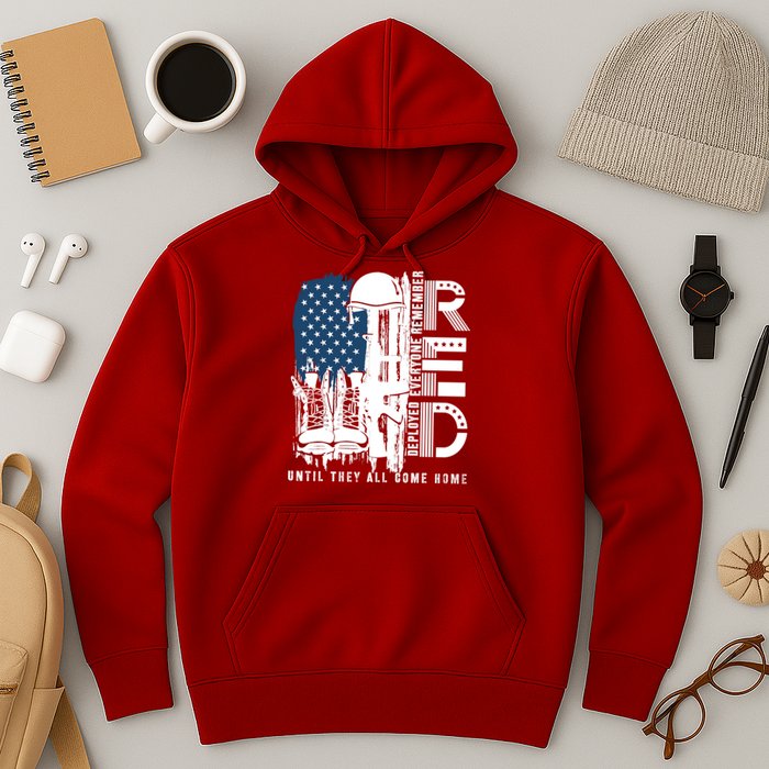 Red Friday Military We Wear Red Support Our Troops US Flag Hoodie