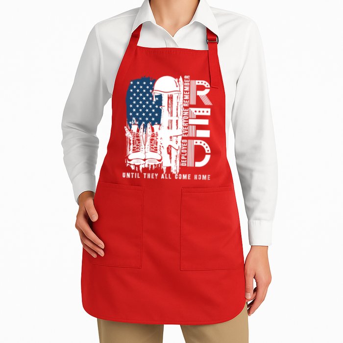 Red Friday Military We Wear Red Support Our Troops US Flag Apron