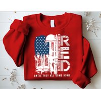 Red Friday Military We Wear Red Support Our Troops US Flag Sweatshirt