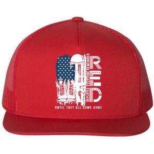 Red Friday Military We Wear Red Support Our Troops US Flag Flat Bill Trucker Hat