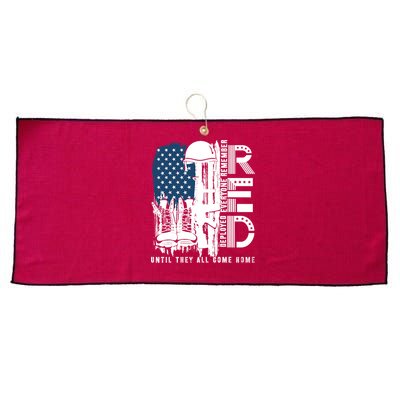 Red Friday Military We Wear Red Support Our Troops US Flag Large Microfiber Waffle Golf Towel