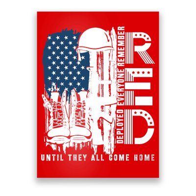 Red Friday Military We Wear Red Support Our Troops US Flag Poster