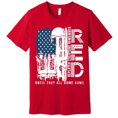 Red Friday Military We Wear Red Support Our Troops US Flag Premium T-Shirt