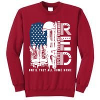 Red Friday Military We Wear Red Support Our Troops US Flag Tall Sweatshirt