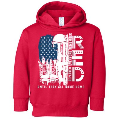 Red Friday Military We Wear Red Support Our Troops US Flag Toddler Hoodie