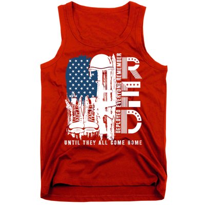 Red Friday Military We Wear Red Support Our Troops US Flag Tank Top